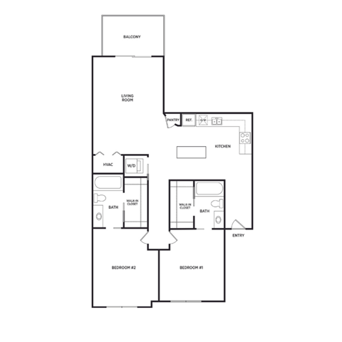 2 bedroom apartment floor plans in East Lansing, MI near Michigan State University | Waterbury Place